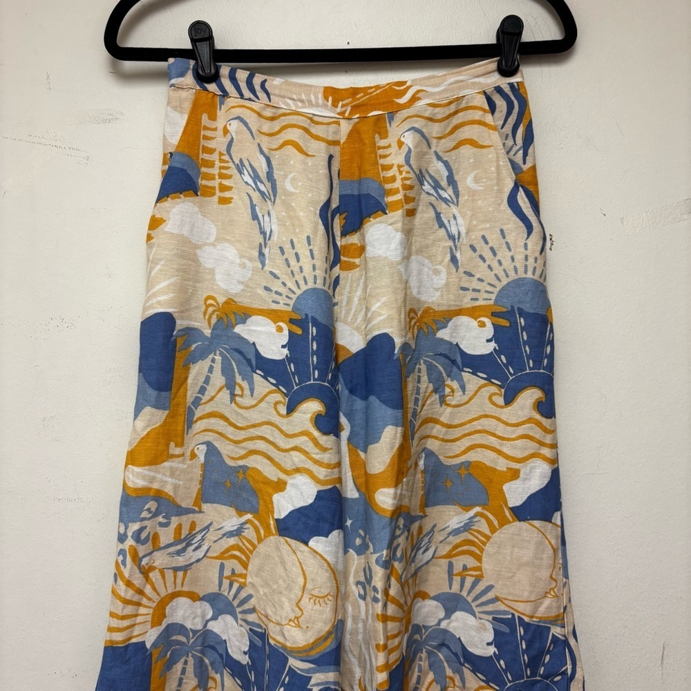 Midnight Sky Celestial Tropical Printed Wide Pants - Picture 6 of 11